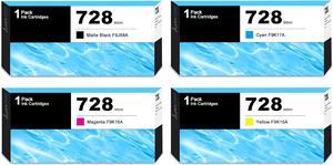 728 Ink Cartridges (300-ml, Matte Black/Cyan/Magenta/Yellow) Compatible for DesignJet T730 T830 MFP Series Printer | F9J68A F9K17A F9K16A F9K15A