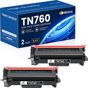 TN760 TN730 Compatible for Brother TN-760 TN-730 Toner Cartridges Black High Yield Work with MFCL2750DW HLL2390DW MFCL2710DW HL-L2350DW Printer Ink, TN7602PK