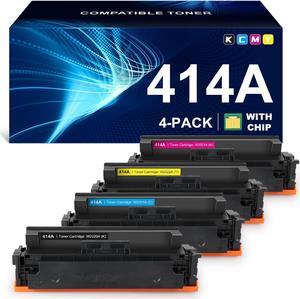 414A W2020A Toner Cartridge 4 pack (with Chip) Compatible Replacement  414A 414X Pro M454dw M454dn MFP M479fdw M479fdn M479dw Enterprise M455dn MFP M480f M479 Printer W2020A W2021A W2022A W2023A