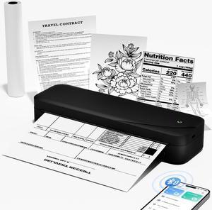 Memoqueen M833 Portable Printer Wireless for Travel Inkless Thermal Printer Support 8.5'' x 11'' US Letter & A4 Thermal Paper, Bluetooth Wireless Printer for Phone & Laptop for Office, School, Home