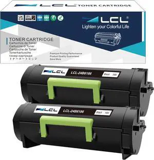 Ennovor LCL Compatible Toner Cartridge Replacement for Lexmark 24B6186 16000 Pages M3150 XM3150 XM3150H (2-Pack Black)