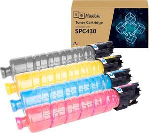 Compatible SP C430A C440DN Toner Cartridge 4 Pack Replacement for Ricoh 821105 821106 821107 821108 Use with Ricoh Aficio SP C430A C440DN C430DN C431DNHT C431DNHW (Black Cyan Magenta Yellow)
