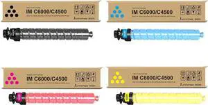 IM C4500 IM C6000 Toner Cartridges Black Cyan Magenta Yellow Replacement for 842279 842280 842281 842282 for Aficio/Lanier/Savin IM C4500 C5500 C6000 Printer | 4-Pack
