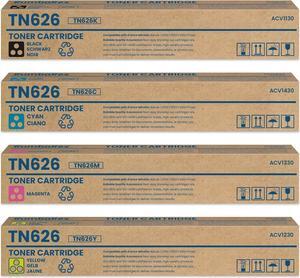 TN626 Toner Cartridge 4-Pack TN626K TN626C TN626M TN626Y ACV1130 ACV1430 ACV1330 ACV1230 Replacement for Konica Minolta TN626 Toner Cartridge for Bizhub C450i C550i C650i Printer Ink