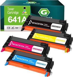 GREENBOX Compatible 641A C9720A Toner Cartridge Replacement for C9720A C9721A C9722A C9723A for Color Laserjet 4600 4600DN 4600DTN 4600HDN 4600N 4650 4650DN 4650DTN 4650HDN 4650N Printer (4 Pack)