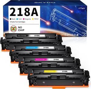 (NO CHIP) 218A 4 Pack High Yield Toner Cartridges Replacement  218A W2180A 218X Works with Color Laserjet Pro 3201dw MFP 3301cdw 3301fdw 3301sdw Printer B/C/M/Y | HP 218A Toner Cartridges