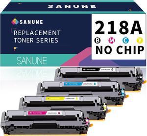 218A Toner Cartridge 4 Pack (No Chip) Replacement  218A 218X W2180A W2180X Ink Cartridges  Color Laser Jet Pro 3201dw MFP 3301cdw 3301fdw 3301sdw Printer (Black/Cyan/Yellow/Magenta)