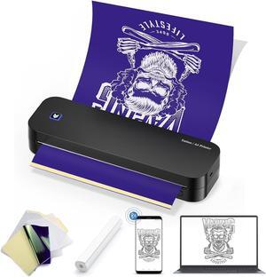 Tattoo Stencil Printer Wireless Tattoo Printer Machine Thermal Printer for Tattooing 2600mAh with 20pcs Tattoo Transfer Paper and Thermal Paper Compatible Android and iOS PC Tablet
