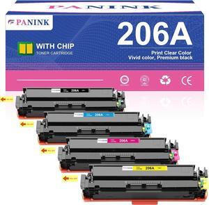 Compatible 206A Toner Cartridges 4 Pack (with Chip) Replacement for 206A 206X Toner Cartridge HP Set  Color Pro MFP M283fdw M283cdw Pro M255dw M283 M255 Printer(4 Pack)
