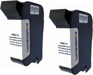Made in The USA. 2-Pack Compatible Replacement PMIC10 Ink cartridges for FP Mini Postage Meters