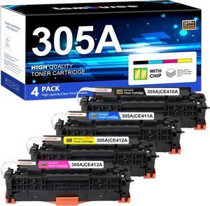 305A Toner Cartridge Set (with Chip) Replacement  305A Toner Cartridge 4-Piece Combo Pack for Color Pro 400 MPF M425dn, M425dw, M425nw Printers Ink CE410A CE411A CE412A CE413A