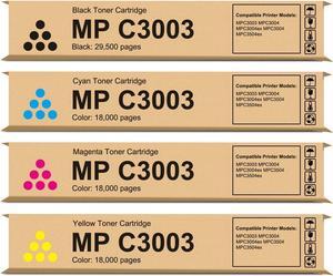 MPC3003 Toner Cartridge,841813 841814 841815 841816 Compatible with Ricoh Aficio/ Lanier/ Savin MP C3003 C3004 C3004ex C3504 C3504ex Printer(1BK+1C+1M+1Y,4-Pack)