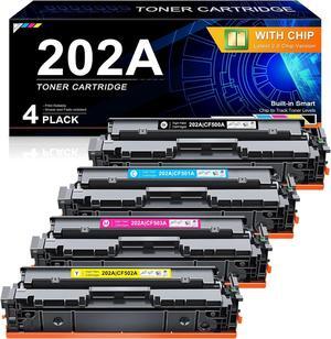 202A Toner Cartridge Replacement  202A 202X for Color Pro MFP M281fdw M281cdw M281fdn M254dw M254 M281 High Yield Printer Ink (BCMY, 4-Pack)