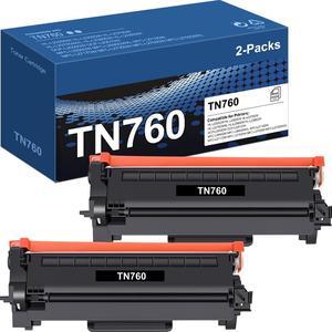 TN 760 TN-760 TN730 Toner Cartridge High Yield Compatible TN-730 TN760 Toner for Brother MFC-L2710DW HL-L2395DW DCP-L2550DW HL-L2350DW MFC-L2750DW HL-L2395DW Printer, 2-Pack Black