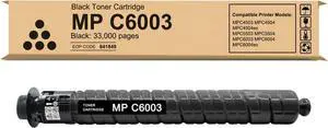 Ennovor MP C6003 Black Toner Cartridge MPC6003 841849 Compatible with Ricoh Lanier Savin MP C4503 C4504 C4504ex C5503 C5504 C6003 C6004 C6004ex Printers ( 33,000 Pages)