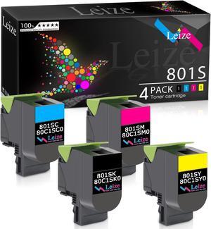Leize Compatible CX310 Toner Cartridge Replacement for Lexmark 80C1SK0 80C1SC0 80C1SM0 80C1SY0 for Lexmark CX310N CX310DN CX410DE CX410DTE CX410E CX510DE CX510DTHE CX510DHE Printer (KCMY, 4 Pack)