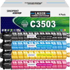 C3503 Compatible Toner Cartridge Replacement for Ricoh 841813 841816 841815 841814 MP C3003 C3503 C3004 C3504 C3003 C3503 C3004 C3504 Lanier MP C3003 C3503 C3004 C3504 (4-Packs Color)