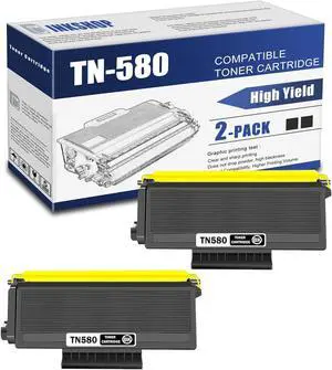 Ennovor TN580 Compatible TN-580 Black High Yield Toner Cartridge Replacement for Brother TN-580 HL-5240 HL-5250DN MFC-8370 MFC-8460N DCP-8060Toner (2 Pack)