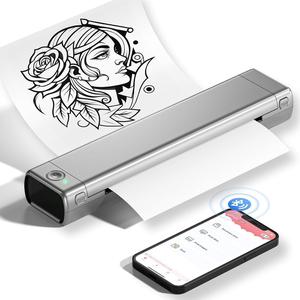 Phomemo Portable Printers Wireless for Travel, M08F Thermal Printer Bluetooth Thermal Printer Compatible with Smartphone & PC, Inkless Mobile Printer for Home Use, Office, Vehicle, School