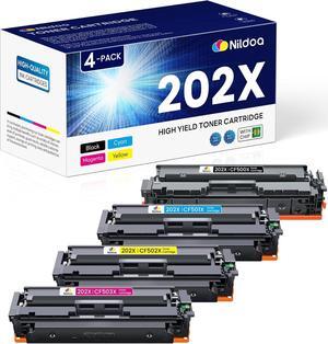 202X Toner Cartridges High Yield 4 Pack Replacement  202X 202A Toner Color Pro M254dw; MFP M281cdw M281fdw Printer Ink (1BK/1C/1M/1Y)