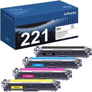 TN221 TN225 TN-221 Toner Cartridges: Compatible for Brother TN225 TN221K TN225C TN225M TN225Y for MFC-9130CW HL-3140CW HL-3170CDW HL-3150CDW MFC-9330CDW MFC-9340CDW MFC-9140CDN Printer (4 Pack)