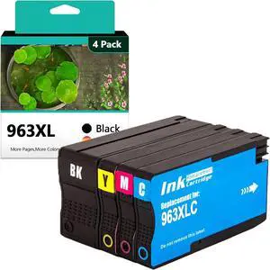 Ennovor 963XL Ink Cartridges Compatible for HP 963 963XL Ink Cartridge, High-Yield for HP OfficeJet Pro 9010 9020 Series Printers Combo Pack(BK C M Y)