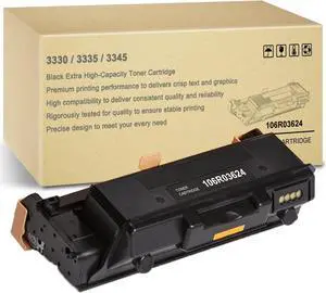 Phaser 3330 Workcentre 3335 3345 Black Extra High Capacity Toner-Cartridge Replacement for Xerox 106R03624 Toner for Xerox Phaser 3330DNI 3330 WorkCentre 3345 3335 3345DNI 3335DNI, (15,000 Pages)
