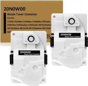 20N0W00 Compatible Waste Toner Box Bottle Replacement for 20N0W00 Waste Toner Container for C2326 C3224dw C3326dw C3426dw CS331dw CS431dw CX331adwe CX431adw MC3224 MC3326 MC3426i Printer (2 Packs)