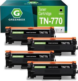 GREENBOX Compatible TN-770 Toner Cartridge Replacement for Brother TN770 Black Toner for MFC-L2750DWXL MFC-L2750DW HL-L2370DW HL-L2370DWXL Printer (4 Black, 4,500 Pages)