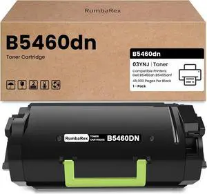 Ennovor B5460dn Toner Cartridge Extra High Yield Remanufactured 03YNJ Toner 332-0131 Replacement for Dell B5460dn Toner Cartridge for Dell B5460dn B5465dnf Printer Toner 1 Pack Black