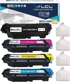 LCL Compatible P C600 PC600 High-Yield Toner Cartridge Replacement for Ricoh 408310 408311 408312 408313 Toner Works with Ricoh P C600 Printer (4-Pack KCMY)
