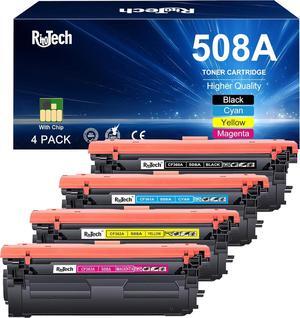 508A 508X Toner Cartridge,4 Pack Black Cyan Magenta Yellow Replacement  508 A 508X CF360A for Color Enterprise M553 M553n M553dn M553x 553 M552 MFP M577 Series Printer,No Fading,No Streak