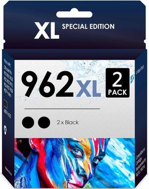 5-Star Compatible Ink Cartridge Replacement  962XL. Works 9028 9029 9010 9015 9018 9025 9020 9012 9026 9027 Printers. 2 Pack (Black)