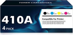410A Toner Cartridge Compatible Replacement for 410X CF410X CF411A CF412A CF413A Pro MFP M477FNW M477FDN M477FDW M452DN M452DW M452NW MFPM377DW M377DW 4-Pack (Black Cyan Yellow Magenta)