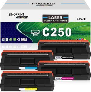 Toner Cartridge Replacement for Ricoh M C250 408348 408349 408350 408351 Compatible with M C250FWB c250dn C261SFNW C261DNW C260DNW C260SFNW Printer (1Black 1Cyan 1Magenta 1Yellow)