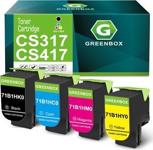 GREENBOX Remanufactured CS317 CS417 Toner Cartridge 6,000 Pages Replacement for Lexmark71B1HK0 71B1HC0 71B1HM0 71B1HY0 for CS417 CX417 CS517 CX517 CS317 CS317dn CX317dn Printer