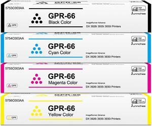 GPR66 GPR-66 Toner Cartridge Compatible with Canon ImageRUNNER Advance DX C3926i C3930i C3935i GPR66 GPR-66 5753C003AA 5754C003AA 5755C003AA 5756C003AA Toner (4 Pack, Black Cyan Magenta Yellow)