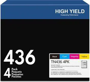 TN436 TN-436 Toner Cartridge Set, Replacement for Brother TN 436 TN436BK TN436C TN436M TN436Y TN-431 TN433 for MFC-L8900CDW HL-L8360CDW HL-L8260CDW MFC-L8610CDW Printer (TN436 4 Pack Toner )