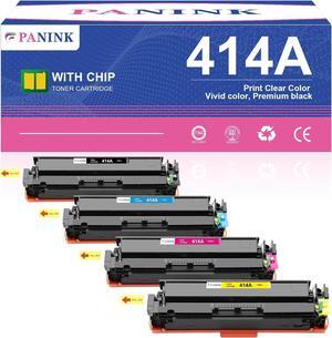 Compatible 414A Toner Cartridges 4 Pack (with Chip) Replacement for 414A 414X W2020A W2020X Work  Color Pro MFP M479fdw M479fdn M454dw M454dn M479 M454 Printer(4 Pack)