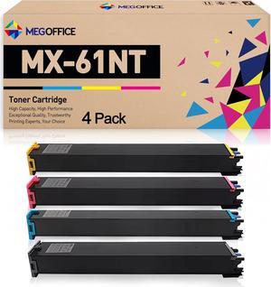 Compatible Toner Cartridge Replacement for Sharp MX61NT MX-61NT MX-61NTBA MX-61NTCA MX-61NTMA MX-61NTYA for MX3071 MX3070v MX3051 MX3050 MX2651 MX3570V MX3070 MX3550 MX3050V (BCMY, 4-Pack)