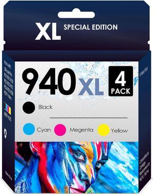 5-Star Compatible Replacement for 940xl. Works with OfficeJet Pro 8500 8500A A909a 8000 A809a A910a Printers. 4 Pack (Black, Cyan, Magenta, Yellow)