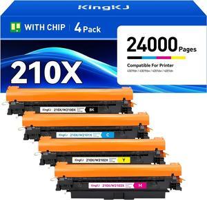 210X 210A Toner Cartridges 4-Pack with Chip Compatible  210X 210A W2100A W2100X Color LaserJet Pro MFP 4301dw 4301dwe 4301fdn 4301fdne 4301fdw 4301fdwe 4201dn 4201dw Printer ink Black All-in-One