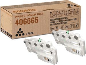 2 Pack 406665 Black Waste Toner Box | Replacement for Ricoh 406665 Work with Aficio SP C430DN Aficio SP C431DN SP C435DN SP C440DN | 406665