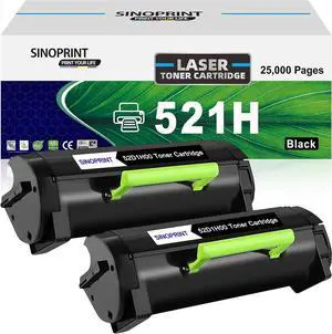 Ennovor 521H 52D1H00 Toner Cartridge Replacement for Lexmark for MS710 MS710n MS711 MS711dn MS810 MS810n MS810dn MS810de MS811 MS811n MS811dn MS811dtn MS812 MS812dn MS812de Printers(2-Pack Black)