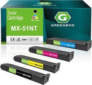 GREENBOX Compatible MX-51NT Toner Cartridge Replacement for Sharp MX-51NT MX-51NTBA MX-51NTCA MX-51NTMA MX-51NTYA for MX-4110N MX-4111N MX-4140N MX-4141N MX-5110N MX-5111N MX-5140N MX-5141N (4 Pack)