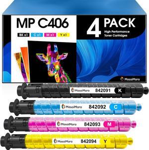 MasaiMara 842091 842092 842093 842094 MP C306 C307 Compatible Toner Cartridge Replacement for Ricoh C406 C407 High Yield (Black Cyan Magenta Yellow, 4-Pack)
