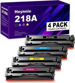 Remanufactured 218A Toner Cartridge Replacement  W2180A W2181A W2182A W2183A 218X for 3201dw MFP 3301cdw 3301fdw 3301sdw Printer Printer(4Pack,1BK 1C 1Y 1MNo Chip)