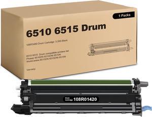 6510 6515 Drum Cartridge Black Replacement for Xerox 6510-6515 108R01420 Imaging Unit Work with Xerox Phaser 6510DN 6510DNI 6510DNM 6510N WorkCentre 6515DN 6515DNI 6515DNM 6515N Printer (1 Pack)