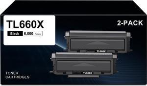 TL660 TL660X TL630 High Yield Black Toner Cartridge Replacement for PANTUM TL-630 TL-660 TL-660X for L2300DW L2350DW L2710FDW M15DW M29DW M118DW Series Printer | 6,000 Pages per, 2 Pack