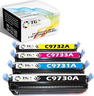 TG Imaging (4-Pack) 645A Compatible Replacement  C9730A Toner Cartridge B-C-Y-M  Laser-Jet 5500N 5500DN 5500DTN 5550N 5550DN 5550DTN Printer (C9730A/9731A/9732A/9733A)